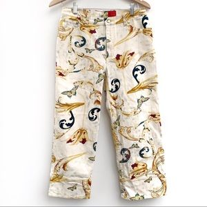 V Cristina Crop Butterfly Denim Jean